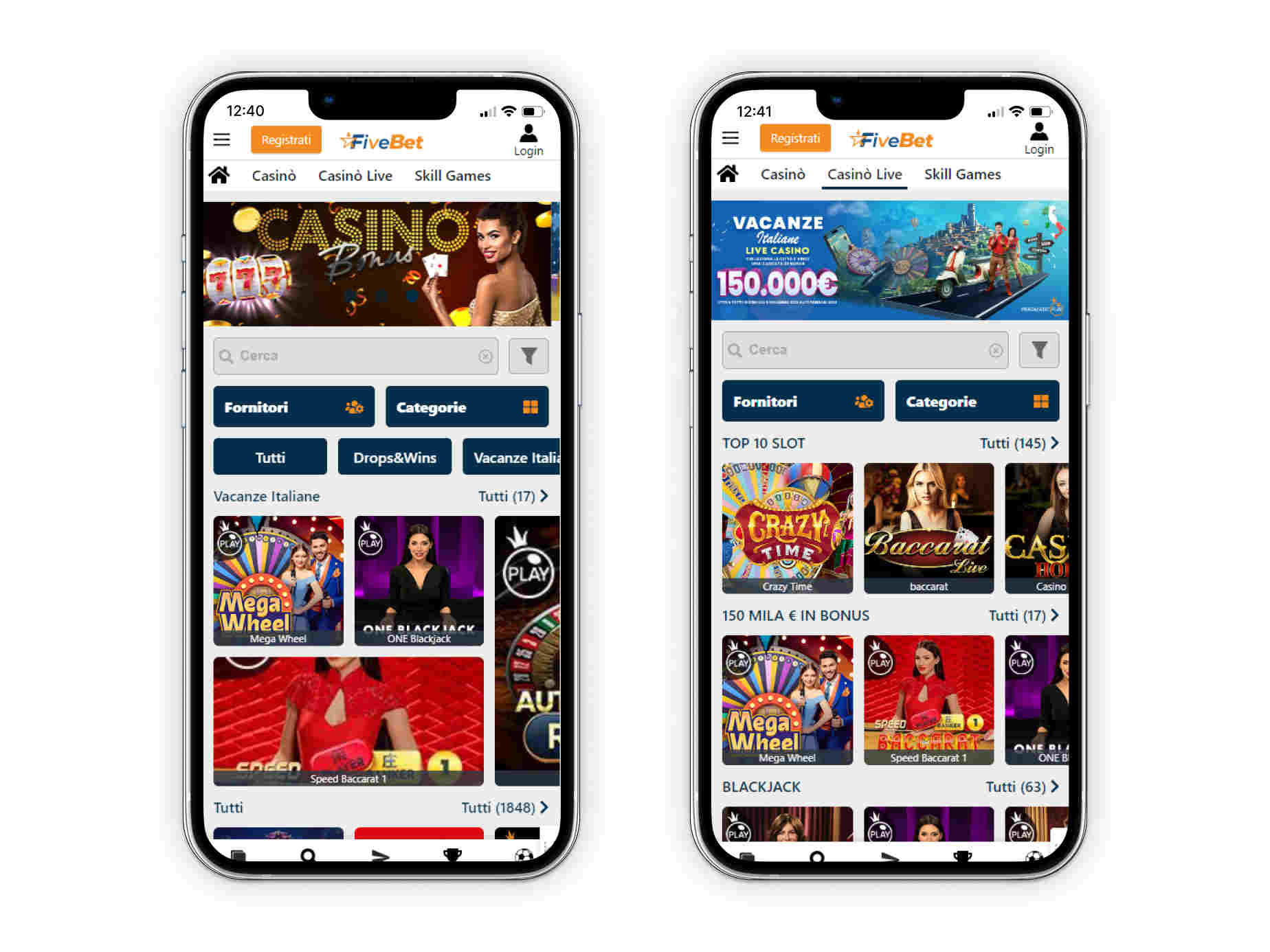 FiveBet Casinò su mobile